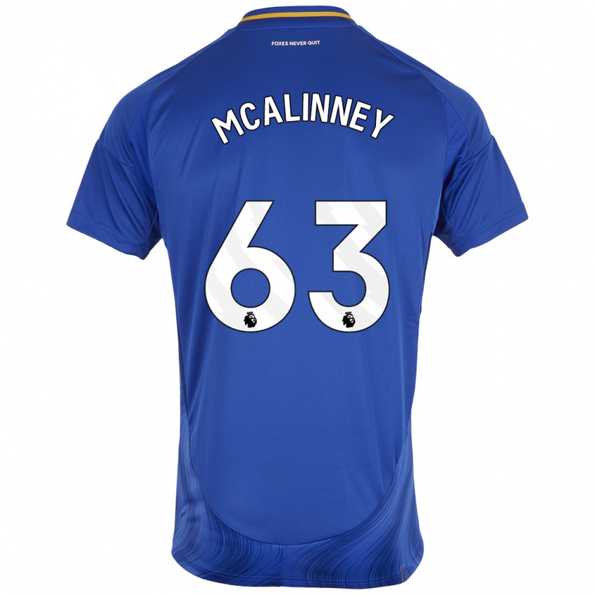 Criança Camisola Liam Mcalinney #63 Azul Branco Principal 2024/25 Camisa Brasil