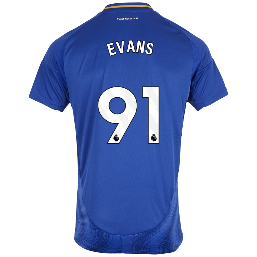 Criança Camisola Jake Evans #91 Azul Branco Principal 2024/25 Camisa Brasil