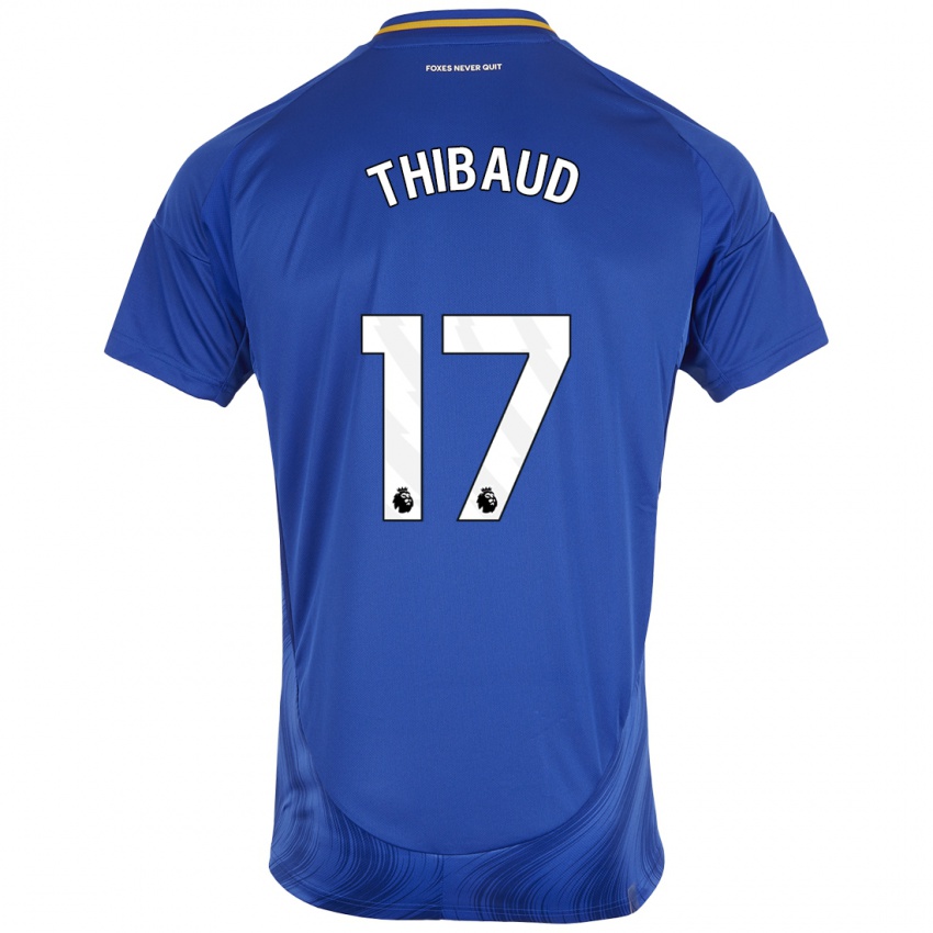 Criança Camisola Julie Thibaud #17 Azul Branco Principal 2024/25 Camisa Brasil