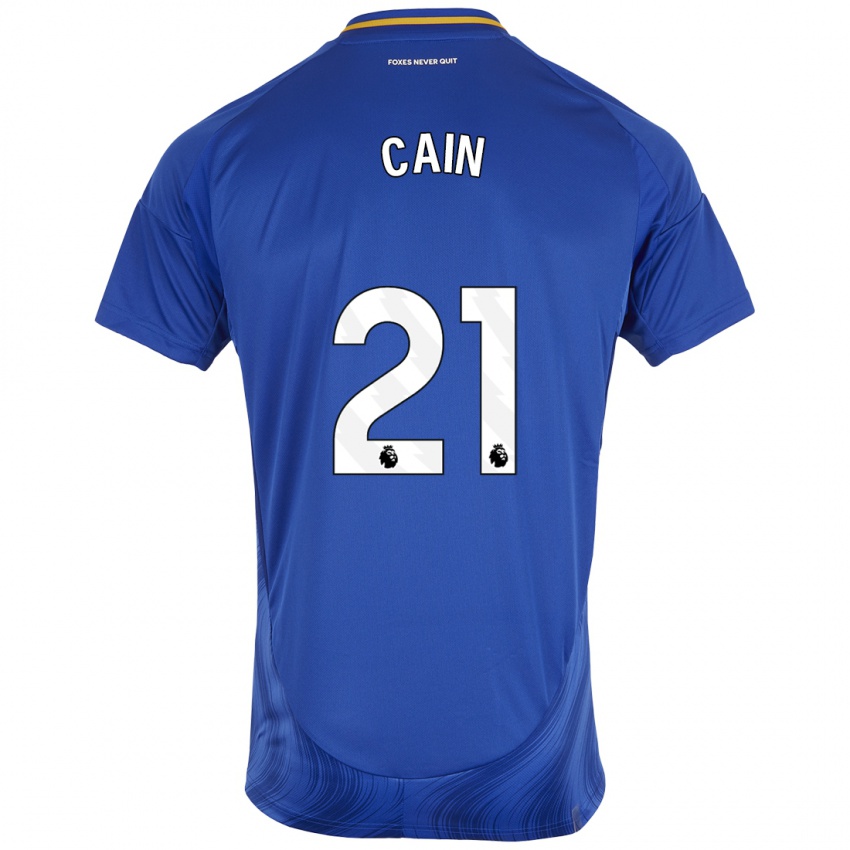 Criança Camisola Hannah Cain #21 Azul Branco Principal 2024/25 Camisa Brasil