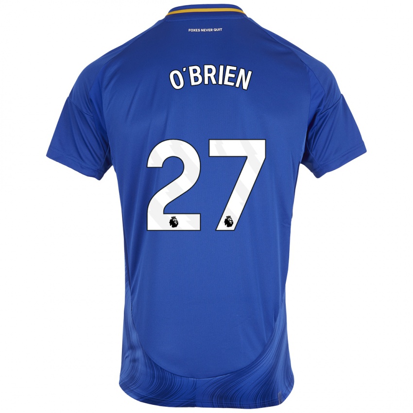 Criança Camisola Shannon O'brien #27 Azul Branco Principal 2024/25 Camisa Brasil