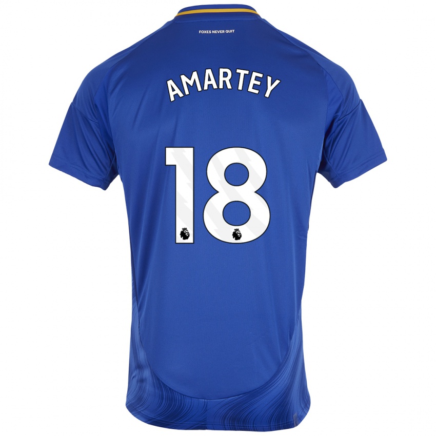 Criança Camisola Daniel Amartey #18 Azul Branco Principal 2024/25 Camisa Brasil