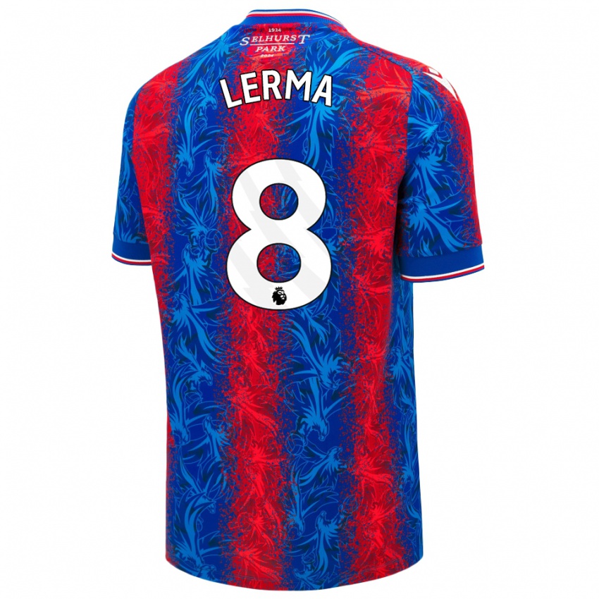 Criança Camisola Jefferson Lerma #8 Listras Azul Vermelha Principal 2024/25 Camisa Brasil