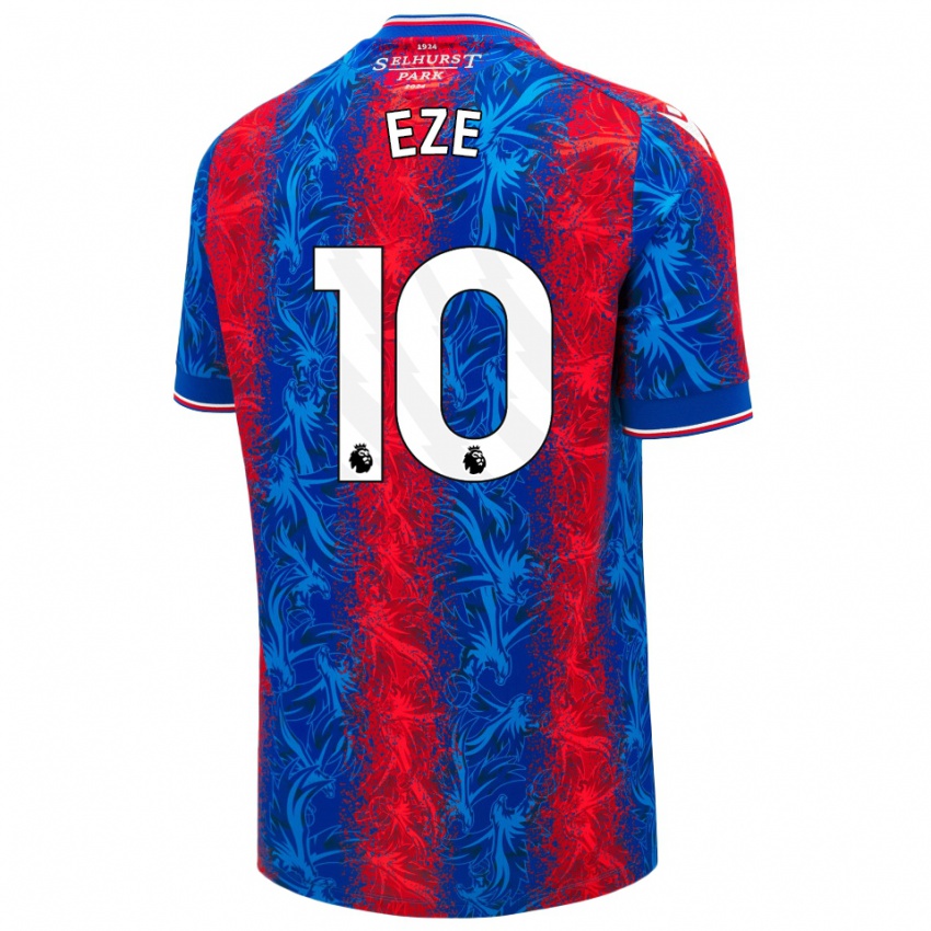 Criança Camisola Eberechi Eze #10 Listras Azul Vermelha Principal 2024/25 Camisa Brasil