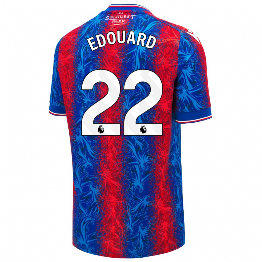 Criança Camisola Odsonne Edouard #22 Listras Azul Vermelha Principal 2024/25 Camisa Brasil