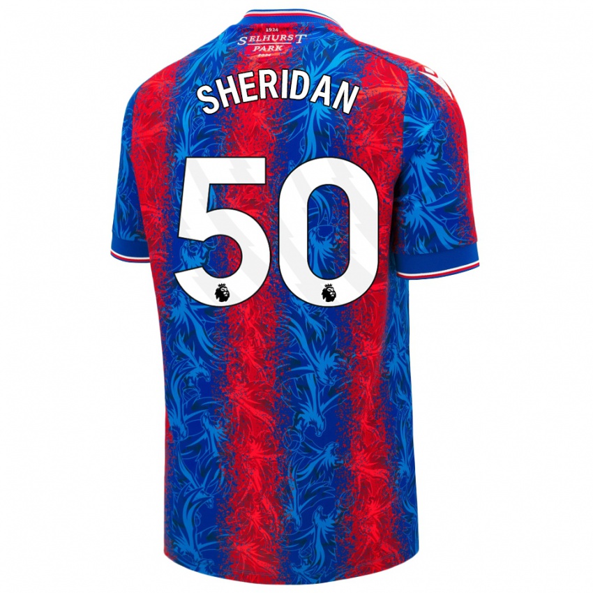 Criança Camisola Joe Sheridan #50 Listras Azul Vermelha Principal 2024/25 Camisa Brasil