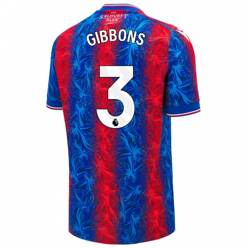 Criança Camisola Felicity Gibbons #3 Listras Azul Vermelha Principal 2024/25 Camisa Brasil