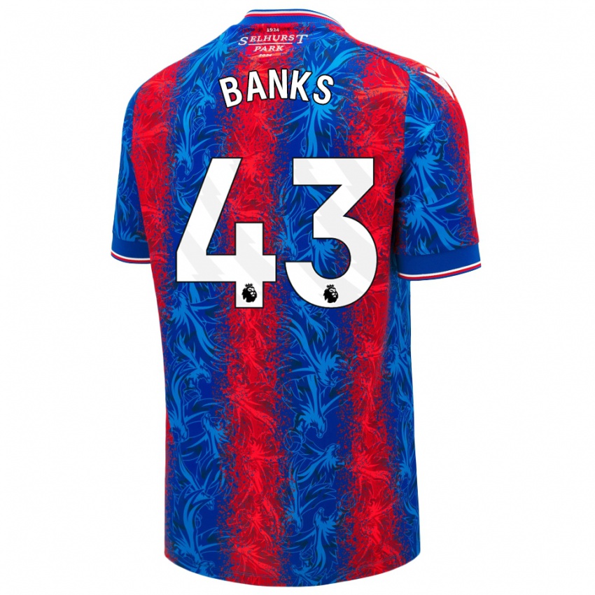 Criança Camisola Scott Banks #43 Listras Azul Vermelha Principal 2024/25 Camisa Brasil