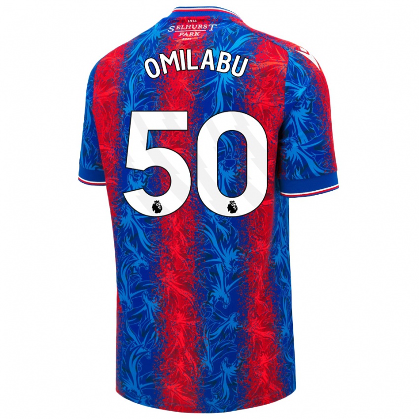 Criança Camisola David Omilabu #50 Listras Azul Vermelha Principal 2024/25 Camisa Brasil