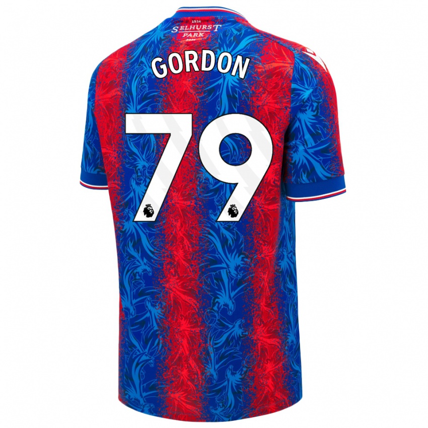 Criança Camisola John-Kymani Gordon #79 Listras Azul Vermelha Principal 2024/25 Camisa Brasil