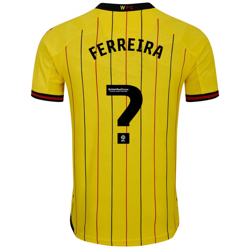 Criança Camisola João Ferreira #0 Preto Amarelo Principal 2024/25 Camisa Brasil