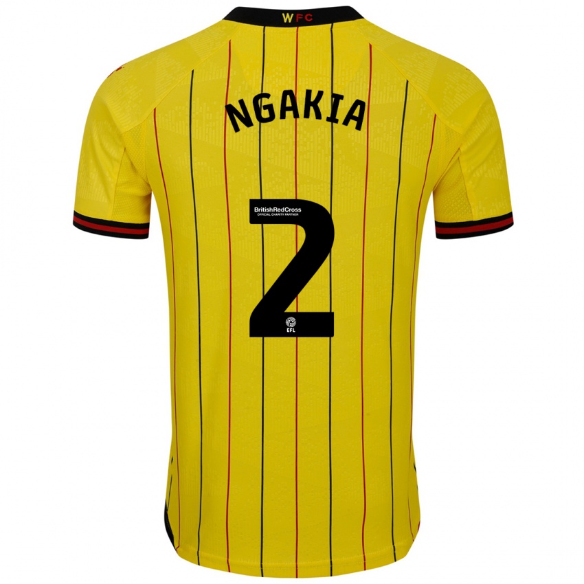 Criança Camisola Jeremy Ngakia #2 Preto Amarelo Principal 2024/25 Camisa Brasil