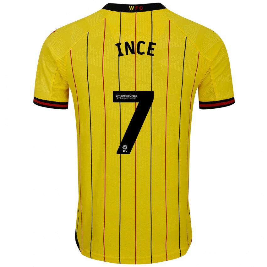 Criança Camisola Tom Ince #7 Preto Amarelo Principal 2024/25 Camisa Brasil