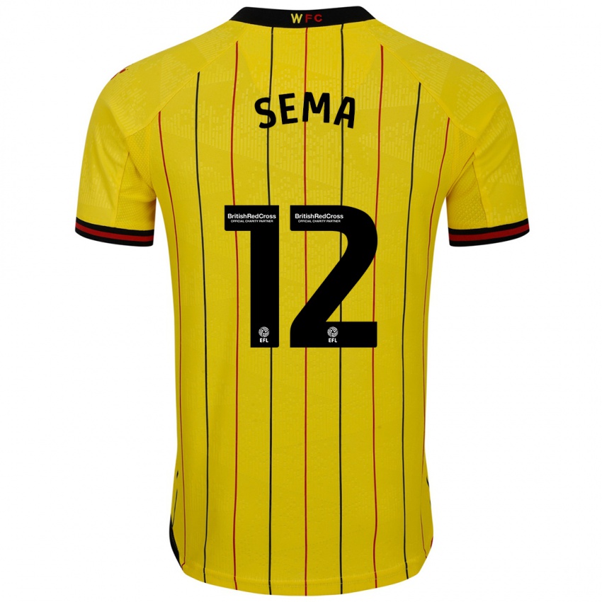 Criança Camisola Ken Sema #12 Preto Amarelo Principal 2024/25 Camisa Brasil