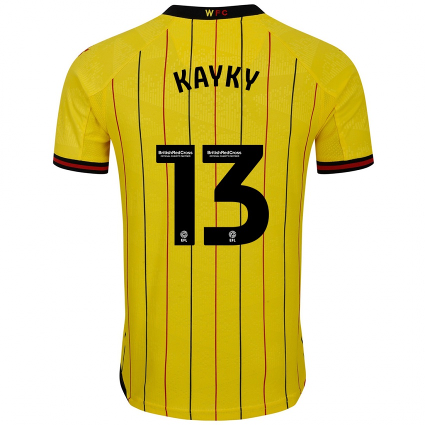 Criança Camisola Kayky Almeida #13 Preto Amarelo Principal 2024/25 Camisa Brasil