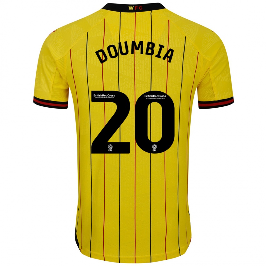 Criança Camisola Mamadou Doumbia #20 Preto Amarelo Principal 2024/25 Camisa Brasil