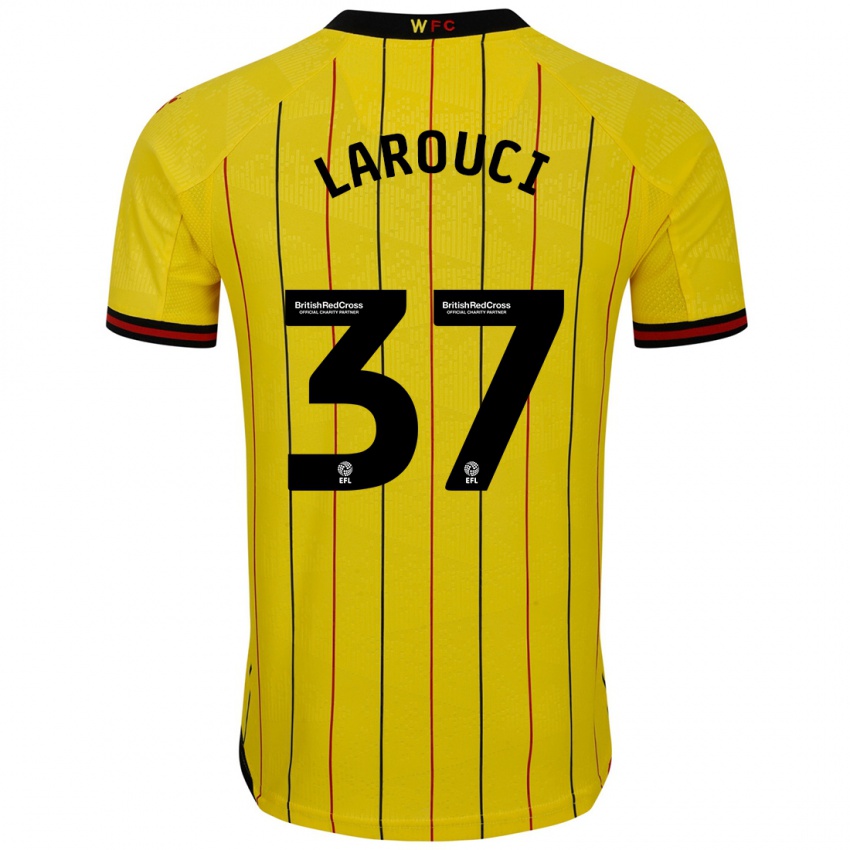 Criança Camisola Yasser Larouci #37 Preto Amarelo Principal 2024/25 Camisa Brasil