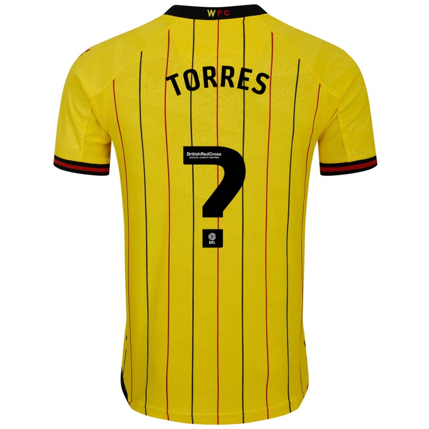 Criança Camisola Laken Torres #0 Preto Amarelo Principal 2024/25 Camisa Brasil