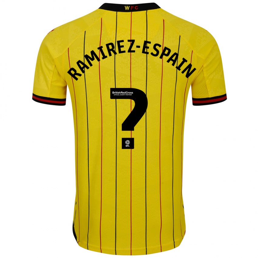 Criança Camisola Leo Ramirez-Espain #0 Preto Amarelo Principal 2024/25 Camisa Brasil