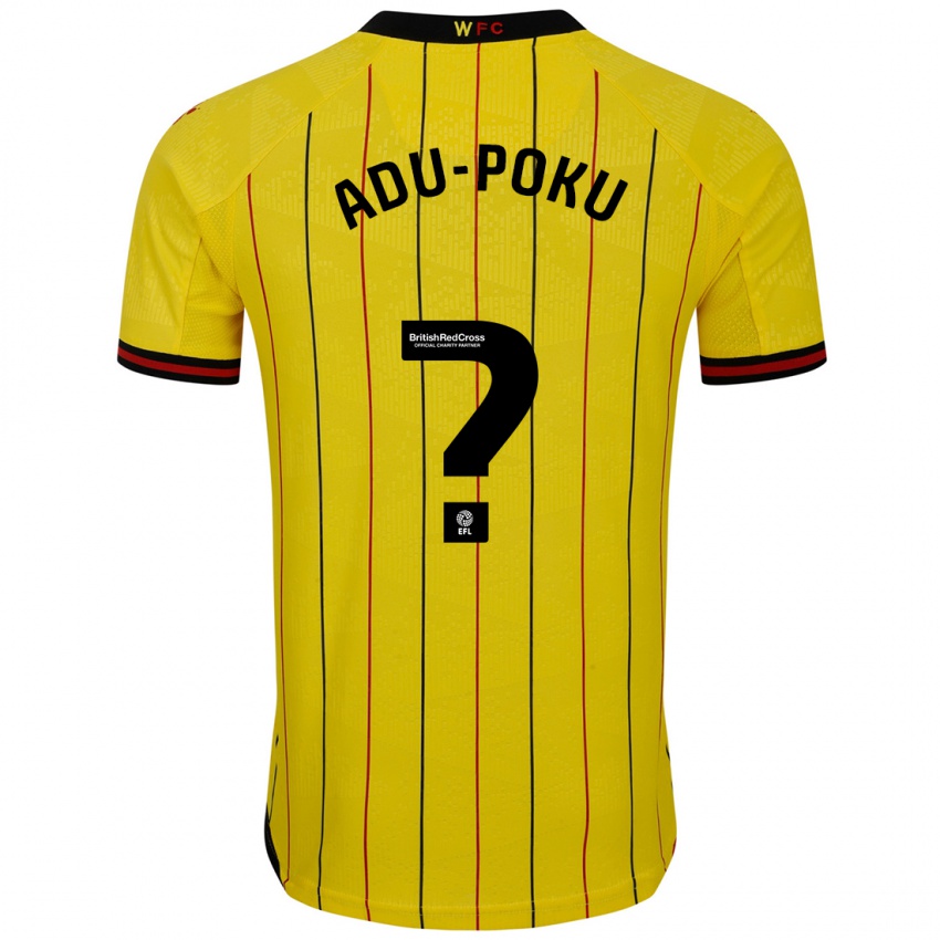 Criança Camisola Michael Adu-Poku #0 Preto Amarelo Principal 2024/25 Camisa Brasil