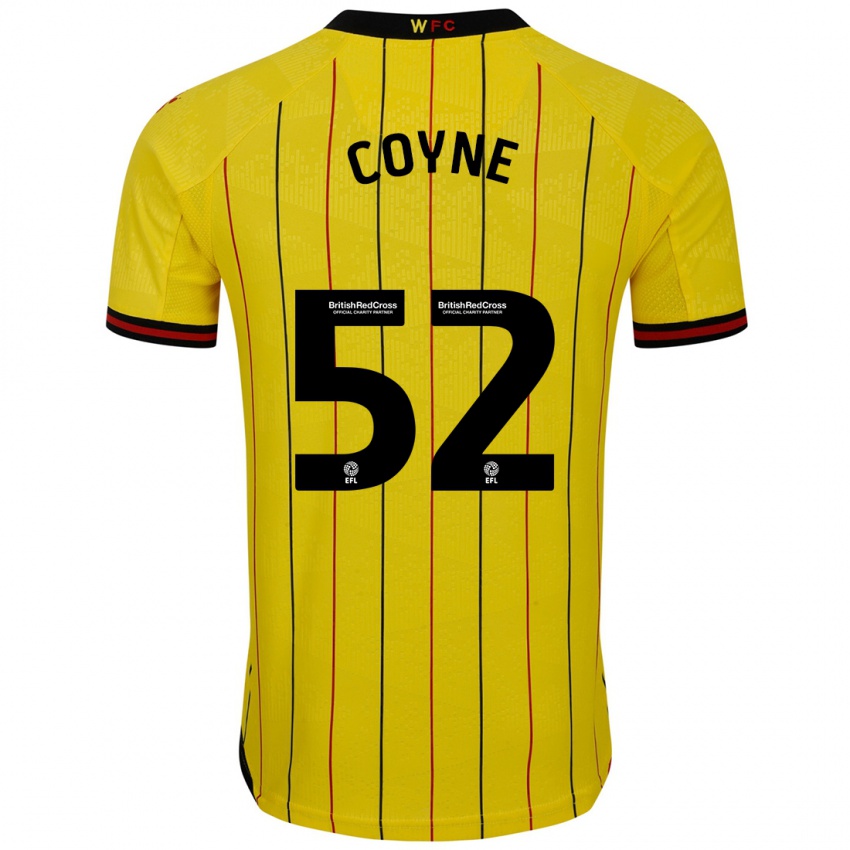 Criança Camisola Aidan Coyne #52 Preto Amarelo Principal 2024/25 Camisa Brasil