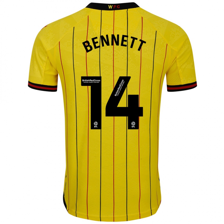 Criança Camisola Harley Bennett #14 Preto Amarelo Principal 2024/25 Camisa Brasil