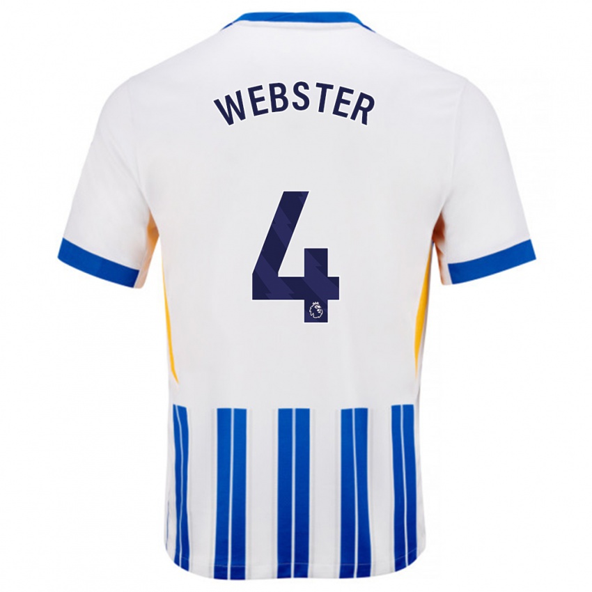 Criança Camisola Adam Webster #4 Branco Azul Principal 2024/25 Camisa Brasil