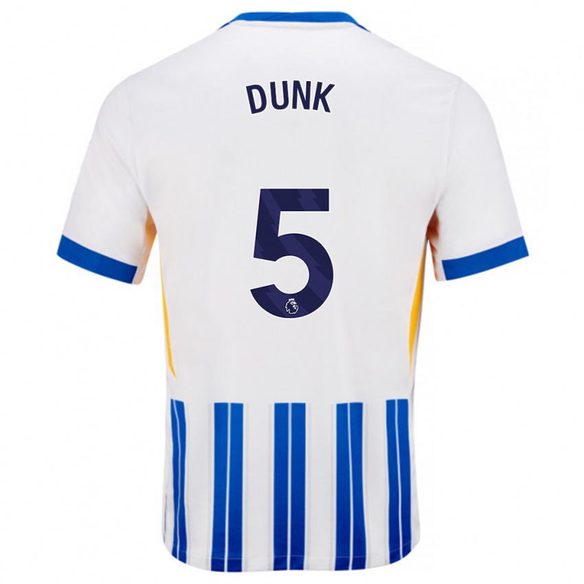 Criança Camisola Lewis Dunk #5 Branco Azul Principal 2024/25 Camisa Brasil