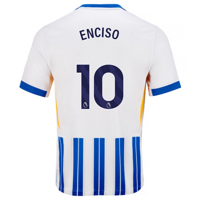 Criança Camisola Julio Enciso #10 Branco Azul Principal 2024/25 Camisa Brasil