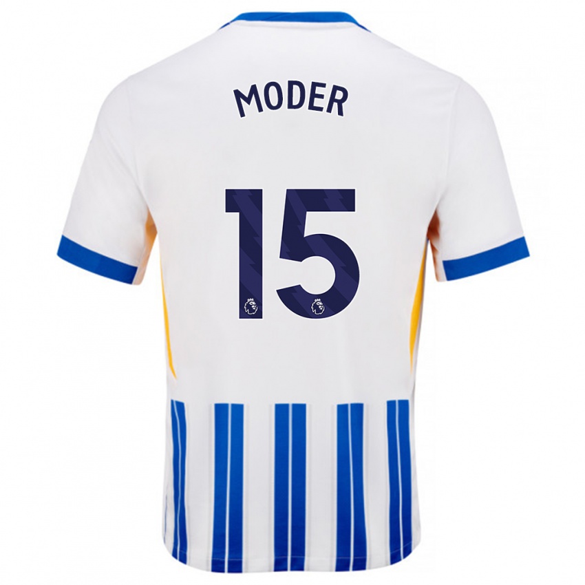 Criança Camisola Jakub Moder #15 Branco Azul Principal 2024/25 Camisa Brasil