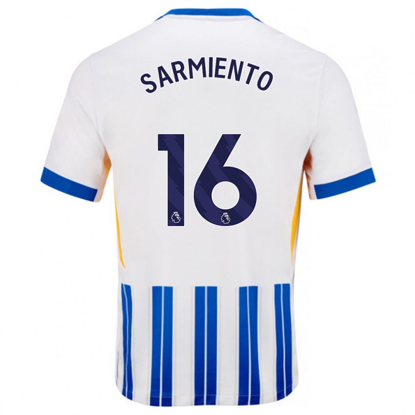 Criança Camisola Jeremy Sarmiento #16 Branco Azul Principal 2024/25 Camisa Brasil