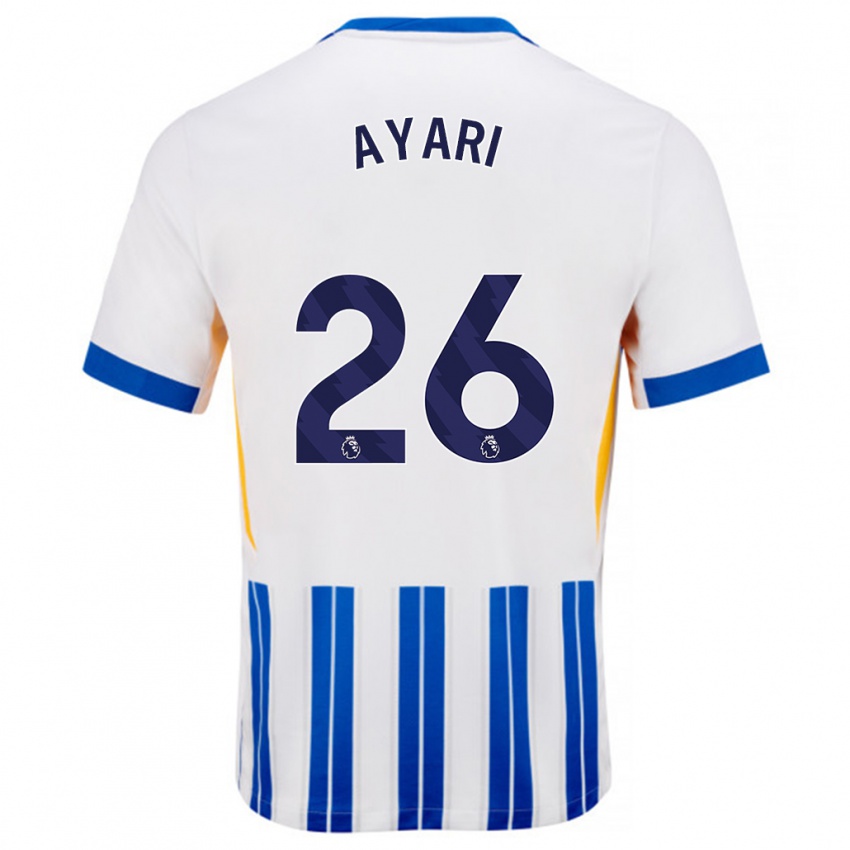 Criança Camisola Yasin Ayari #26 Branco Azul Principal 2024/25 Camisa Brasil