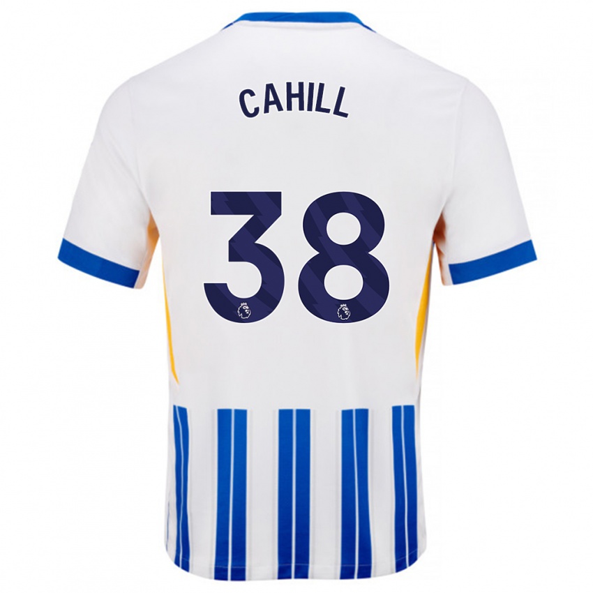 Criança Camisola Killian Cahill #38 Branco Azul Principal 2024/25 Camisa Brasil