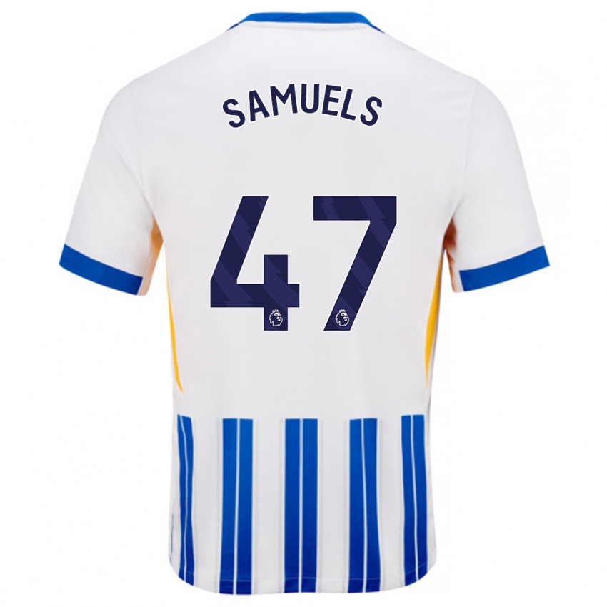 Criança Camisola Imari Samuels #47 Branco Azul Principal 2024/25 Camisa Brasil