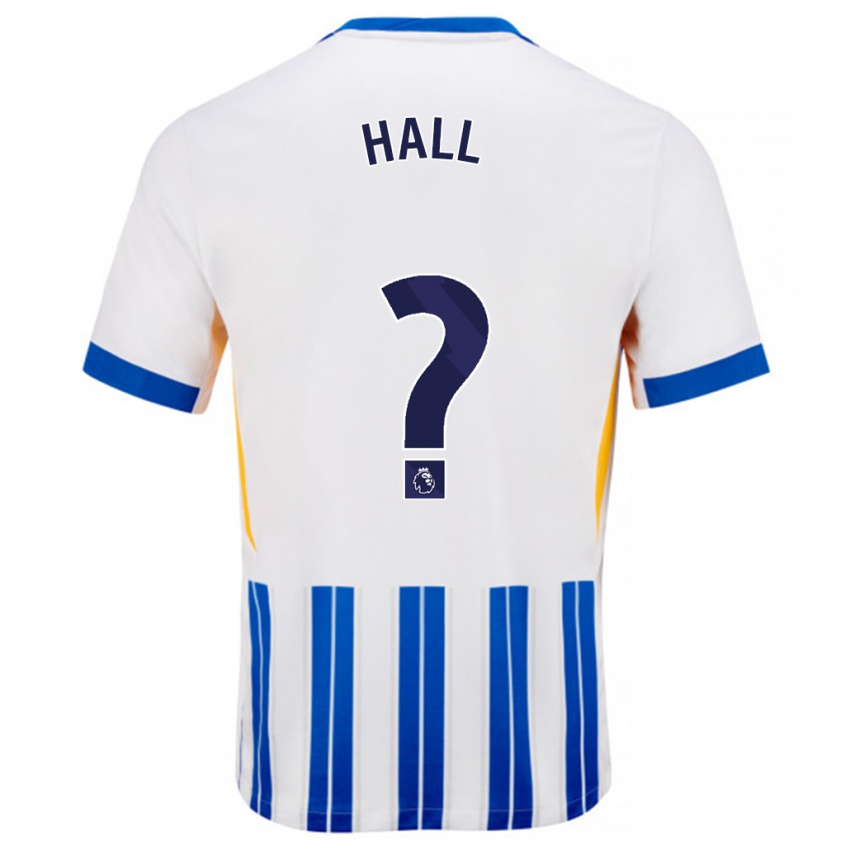 Criança Camisola Steven Hall #0 Branco Azul Principal 2024/25 Camisa Brasil