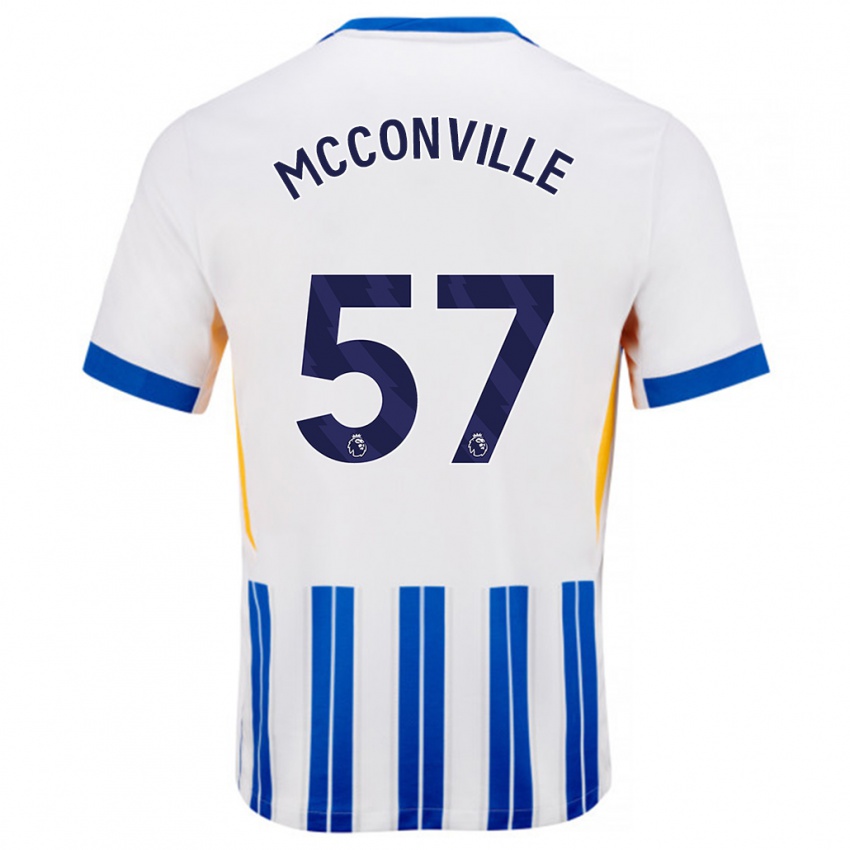 Criança Camisola Ruairi Mcconville #57 Branco Azul Principal 2024/25 Camisa Brasil