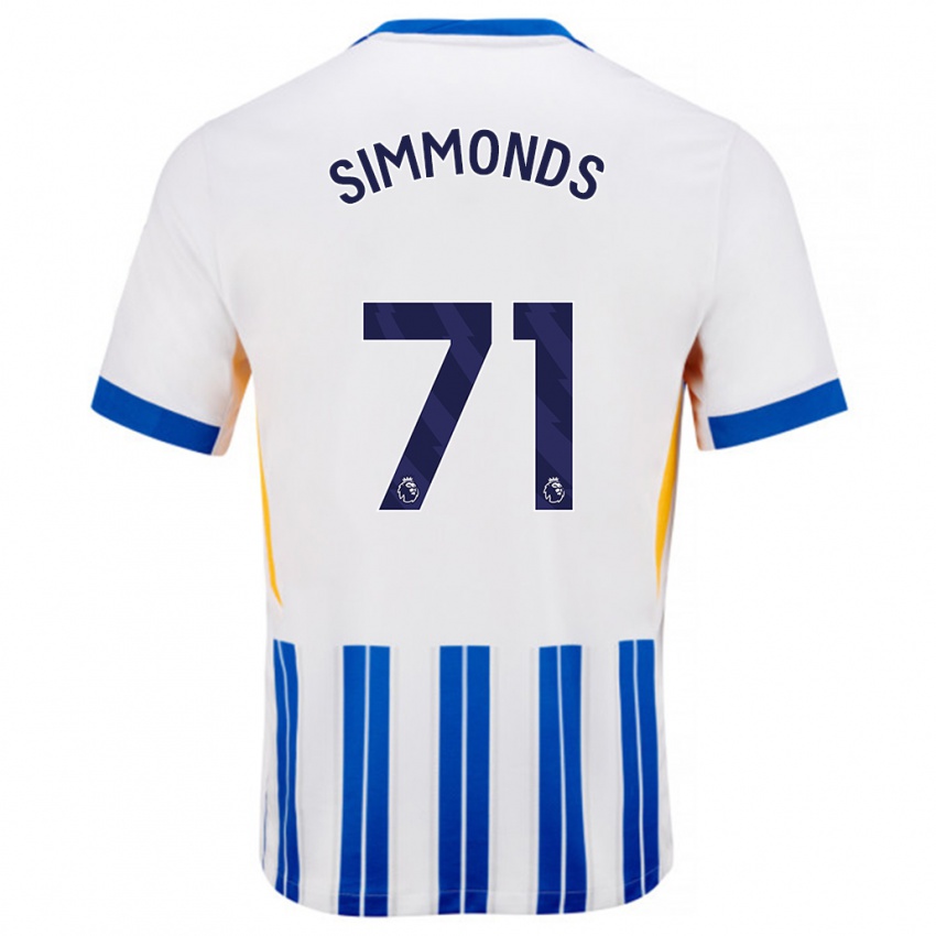 Criança Camisola Freddie Simmonds #71 Branco Azul Principal 2024/25 Camisa Brasil