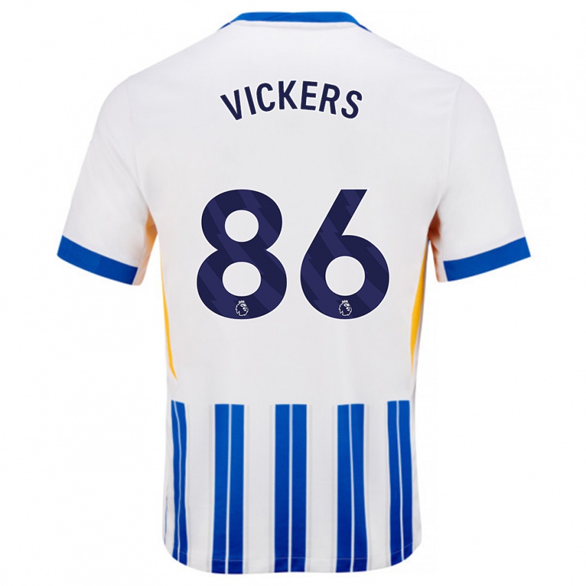 Criança Camisola Jacob Vickers #86 Branco Azul Principal 2024/25 Camisa Brasil