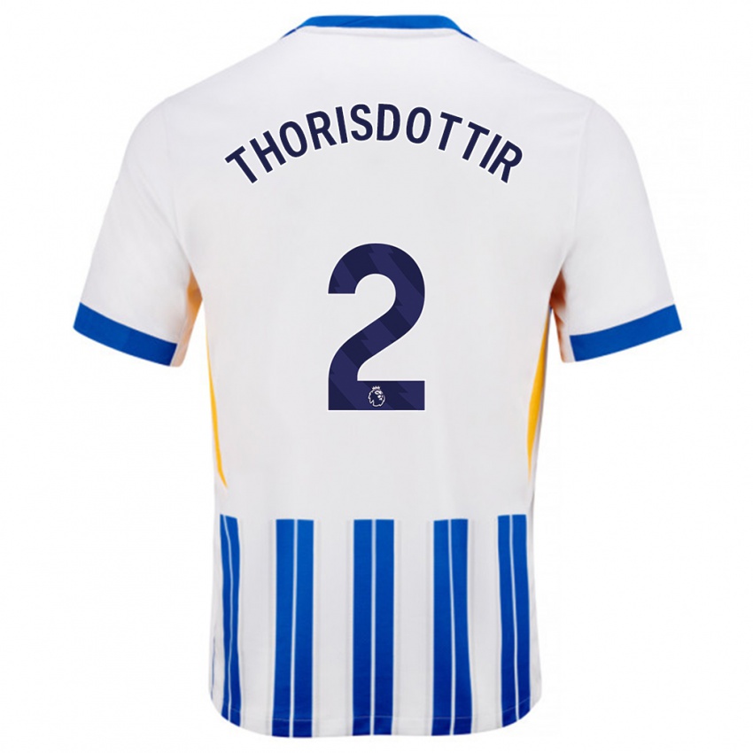 Criança Camisola Maria Thorisdottir #2 Branco Azul Principal 2024/25 Camisa Brasil