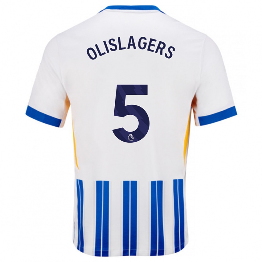 Criança Camisola Marisa Olislagers #5 Branco Azul Principal 2024/25 Camisa Brasil