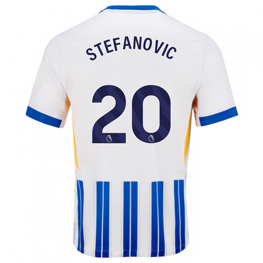 Criança Camisola Dejana Stefanović #20 Branco Azul Principal 2024/25 Camisa Brasil