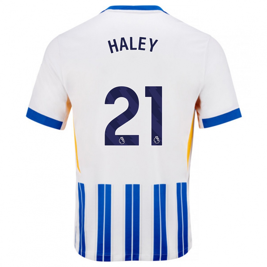 Criança Camisola Madison Haley #21 Branco Azul Principal 2024/25 Camisa Brasil