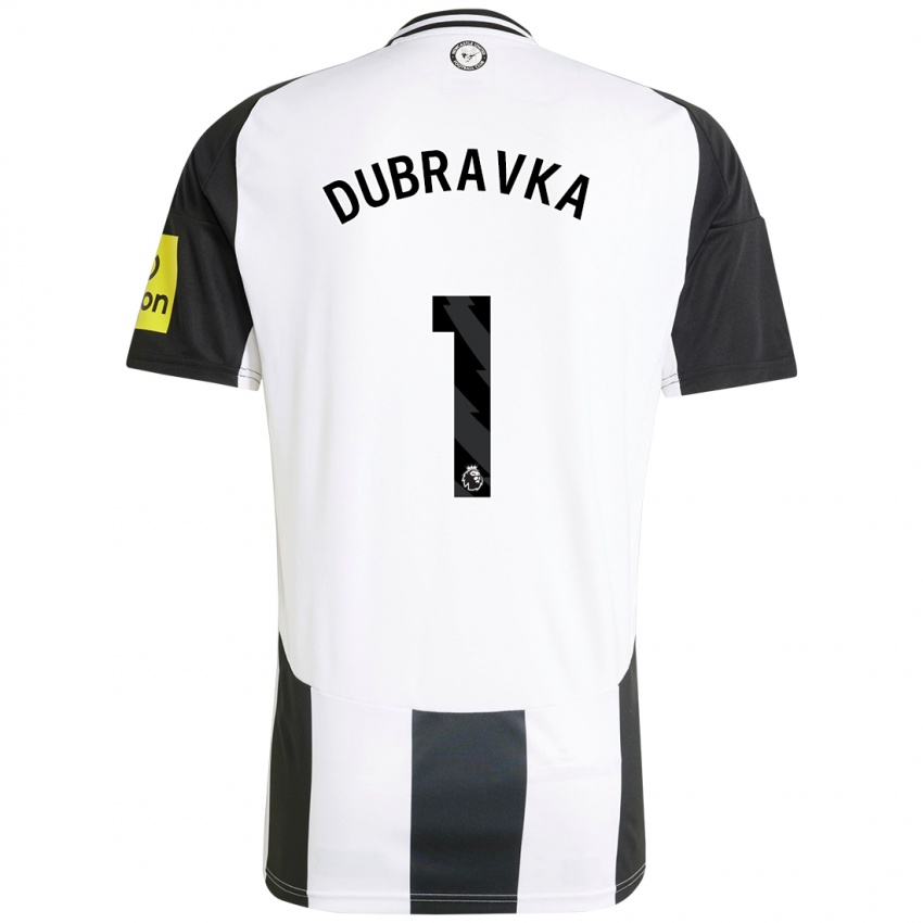 Criança Camisola Martin Dúbravka #1 Preto Branco Principal 2024/25 Camisa Brasil