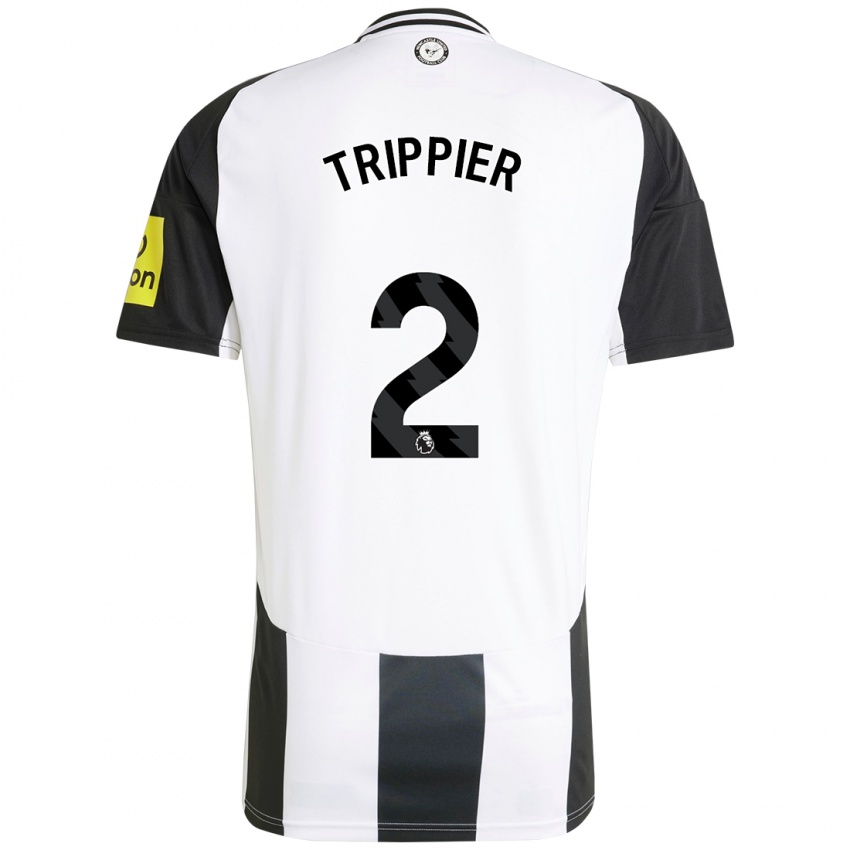 Criança Camisola Kieran Trippier #2 Preto Branco Principal 2024/25 Camisa Brasil