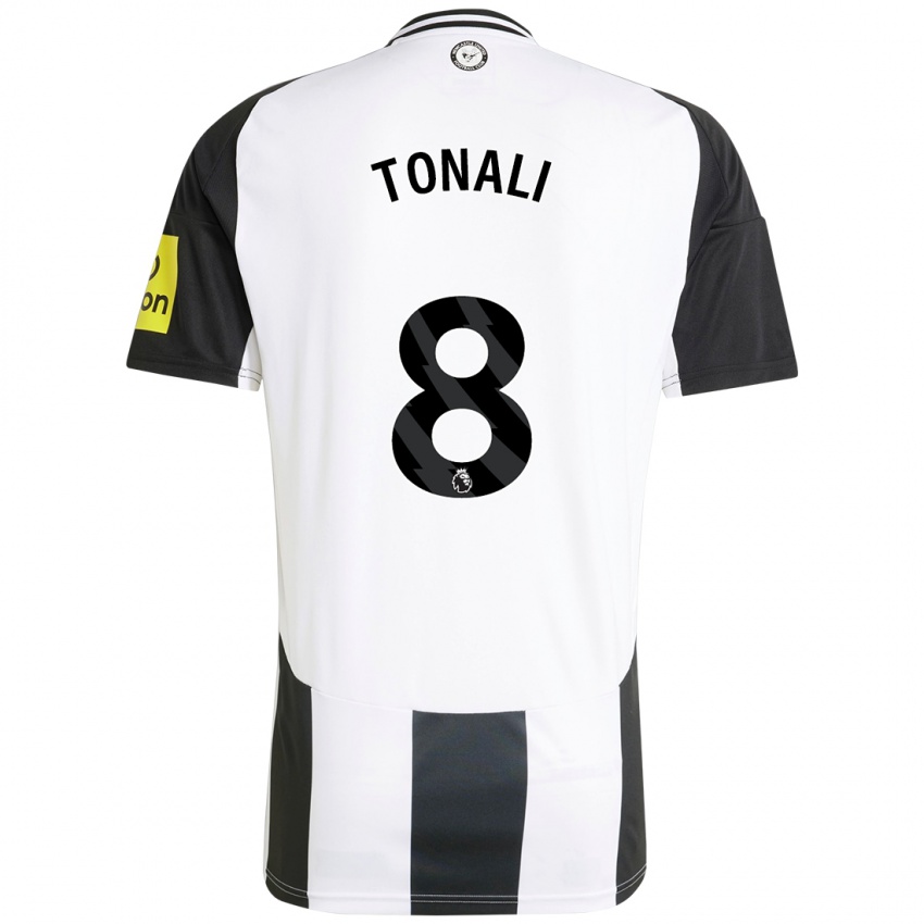 Criança Camisola Sandro Tonali #8 Preto Branco Principal 2024/25 Camisa Brasil