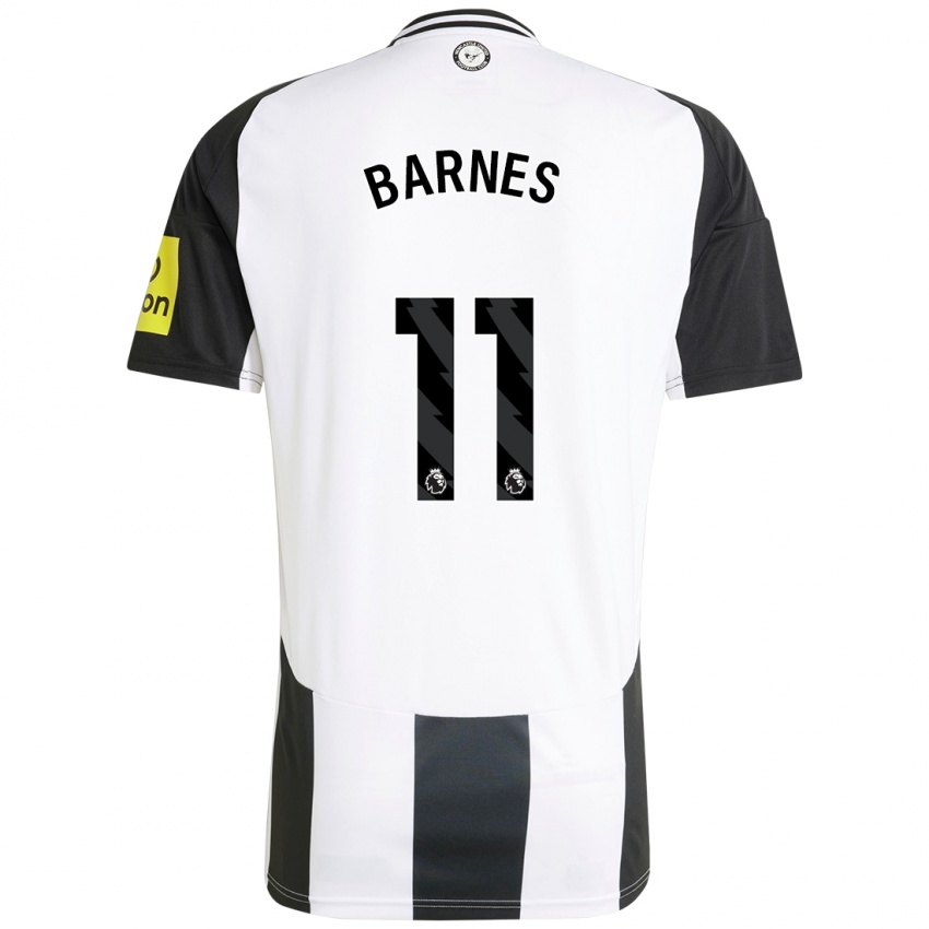 Criança Camisola Harvey Barnes #11 Preto Branco Principal 2024/25 Camisa Brasil