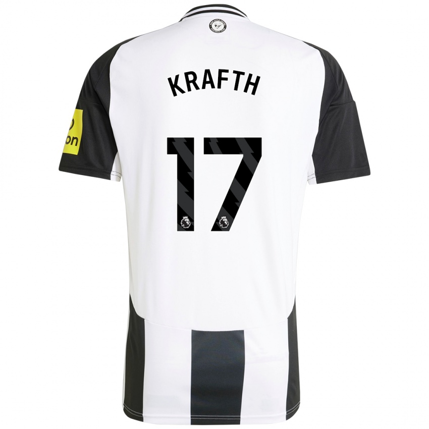 Criança Camisola Emil Krafth #17 Preto Branco Principal 2024/25 Camisa Brasil