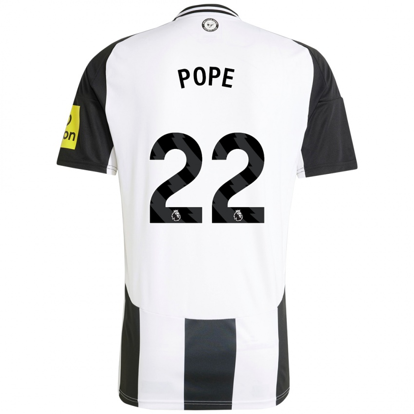 Criança Camisola Nick Pope #22 Preto Branco Principal 2024/25 Camisa Brasil