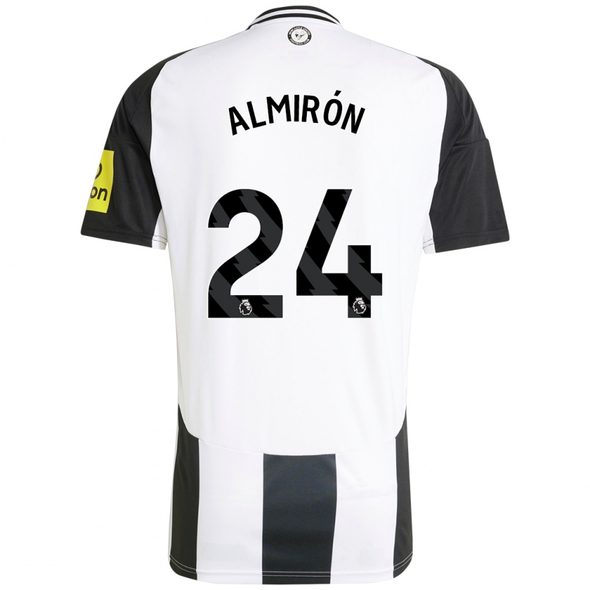 Criança Camisola Miguel Almirón #24 Preto Branco Principal 2024/25 Camisa Brasil