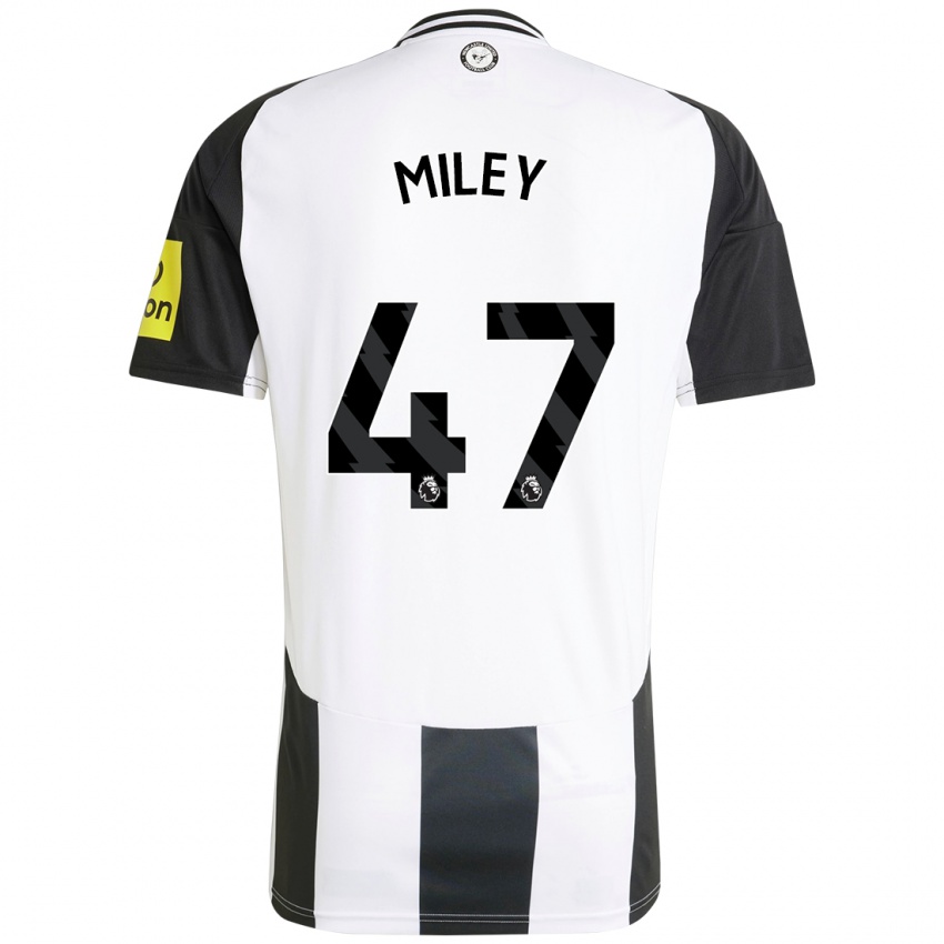 Criança Camisola Jamie Miley #47 Preto Branco Principal 2024/25 Camisa Brasil